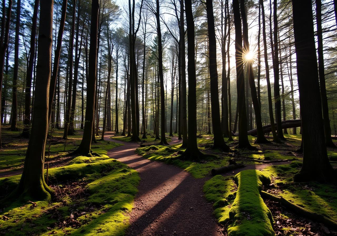 Waldweg im Haxtergrund