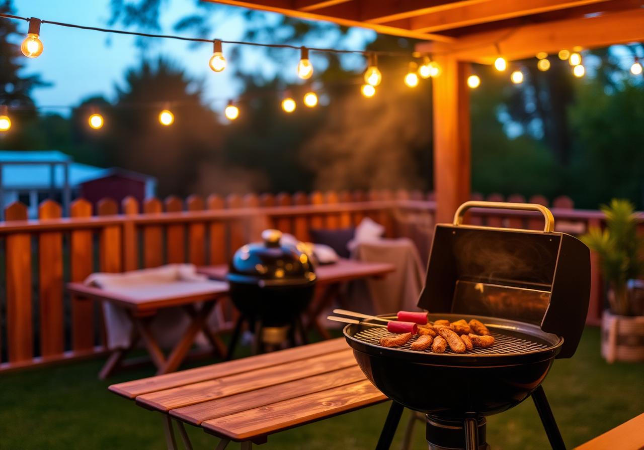 Grillabend mit Lichterketten